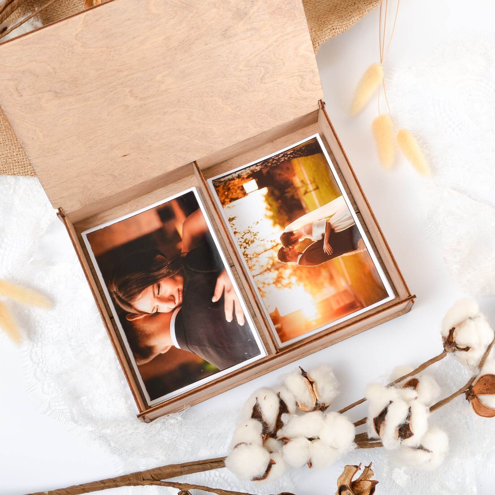 Luxury Wooden Wedding Photo Keepsake Box for Treasured Memories