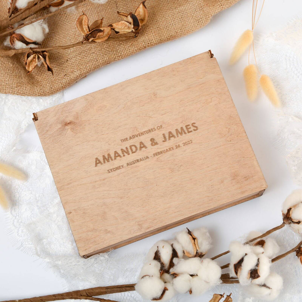 Luxury Wooden Wedding Photo Keepsake Box for Treasured Memories