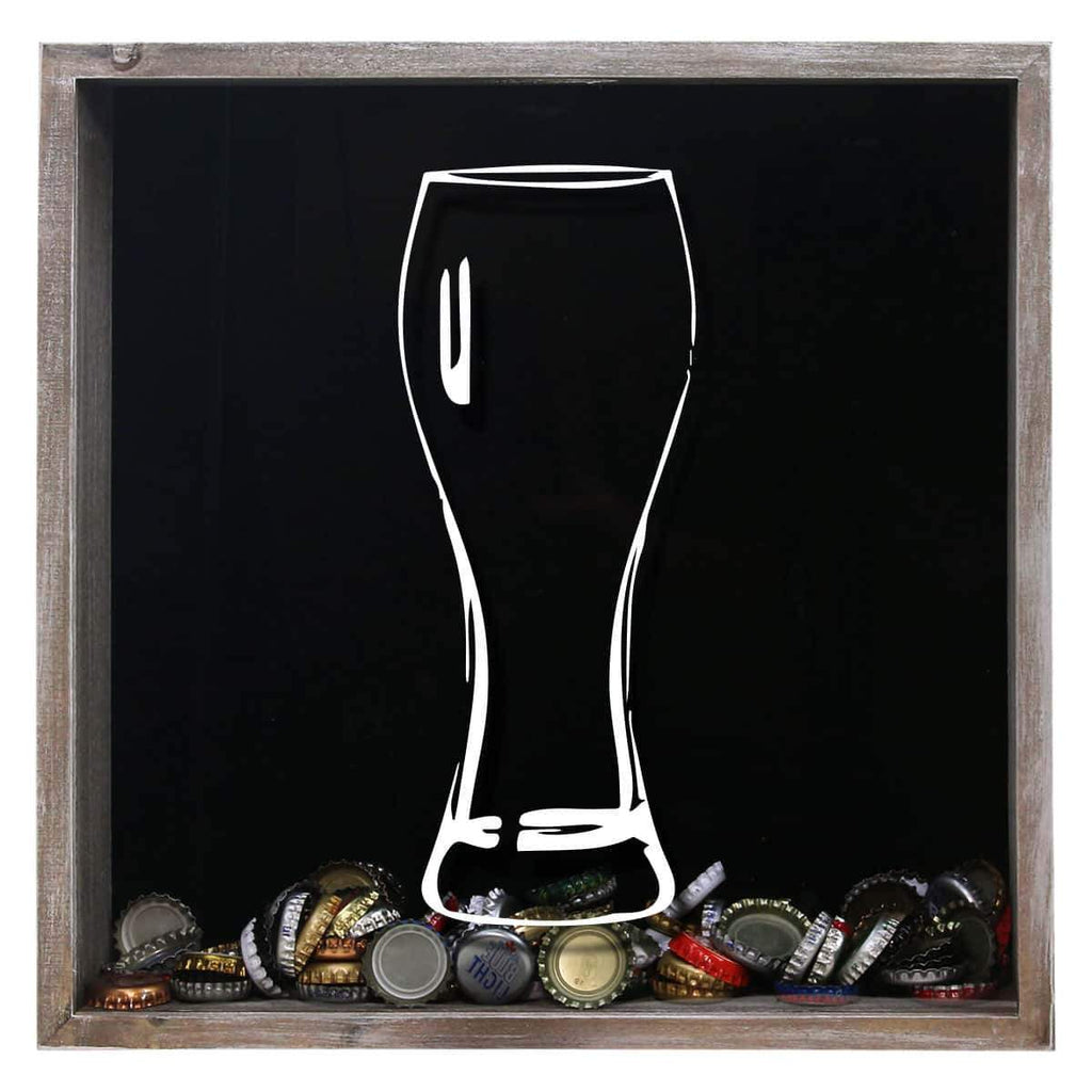Pilsner Glass Beer Cap Shadow Box