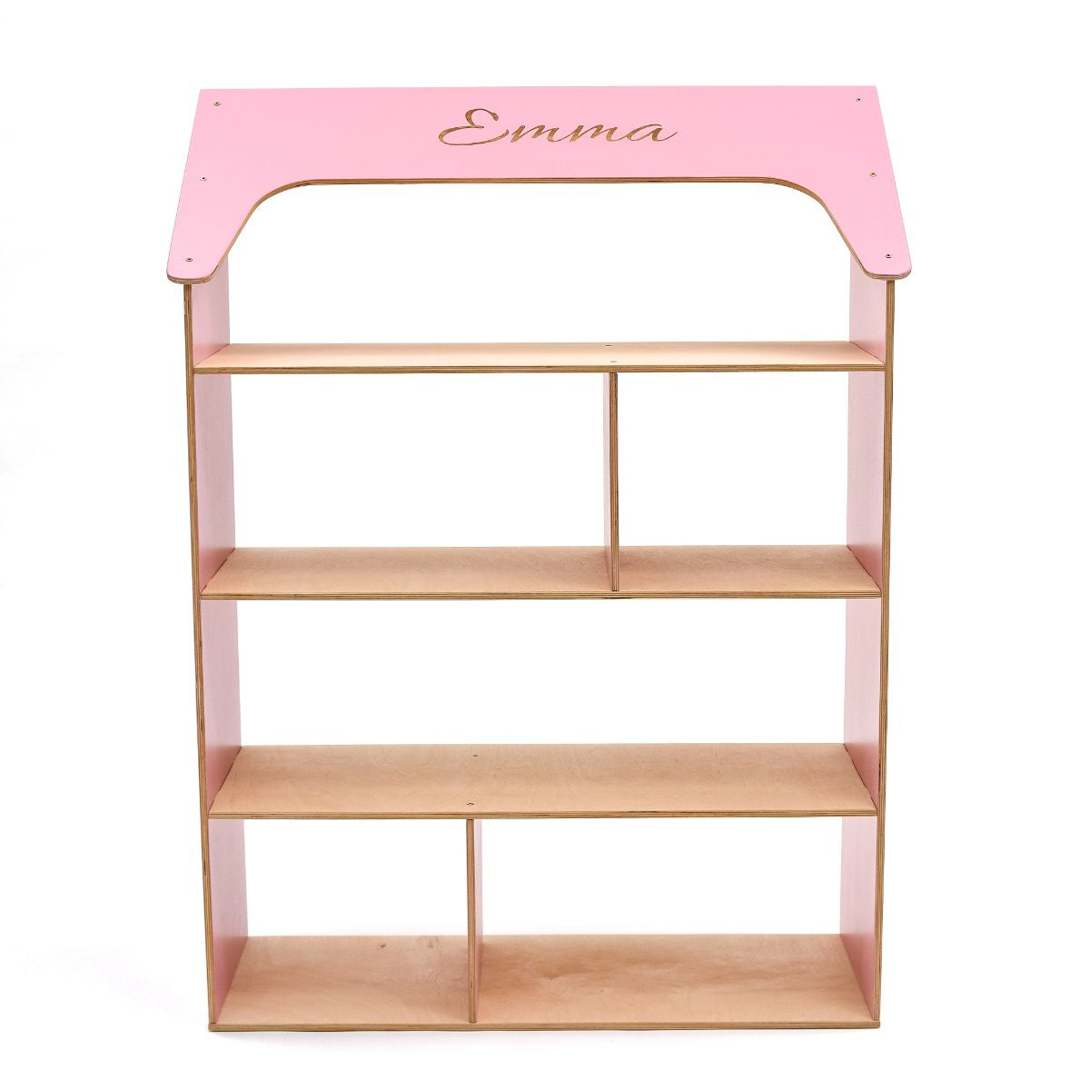 Pink Dollhouse Bookcase for Kids - Montessori Inspired Storage