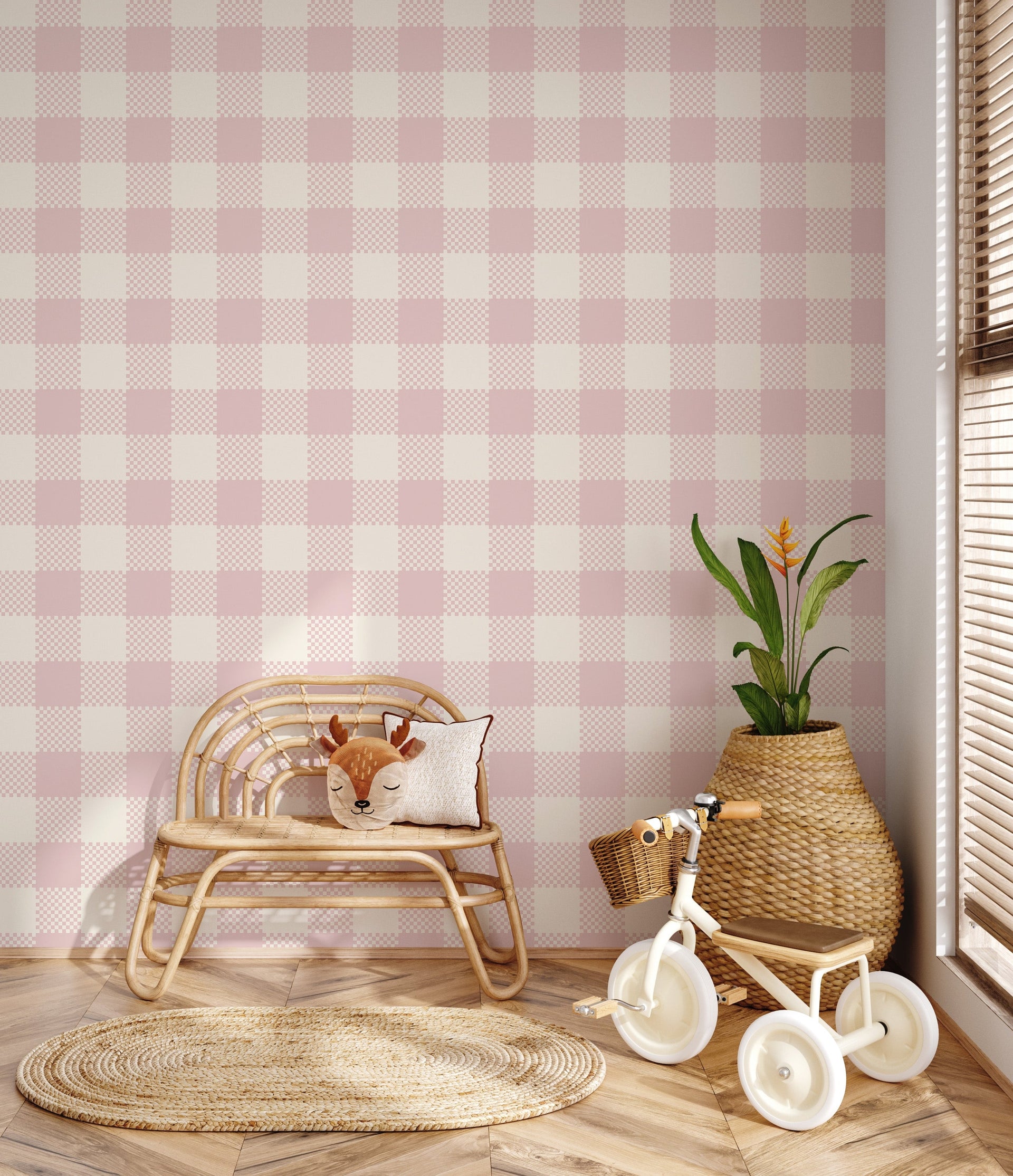 Stetson Geometric Wallpaper, Classic Blue and White