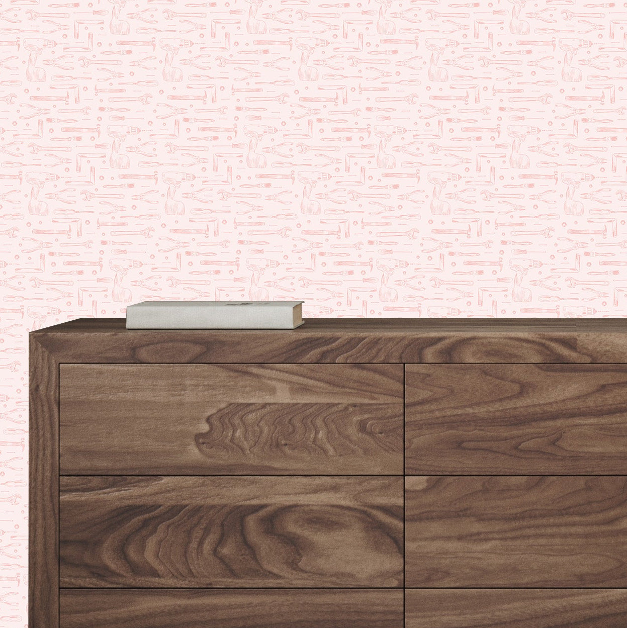 Dewalt Geometric Removable Wallpaper - Teal, Sage & Soft-Pink