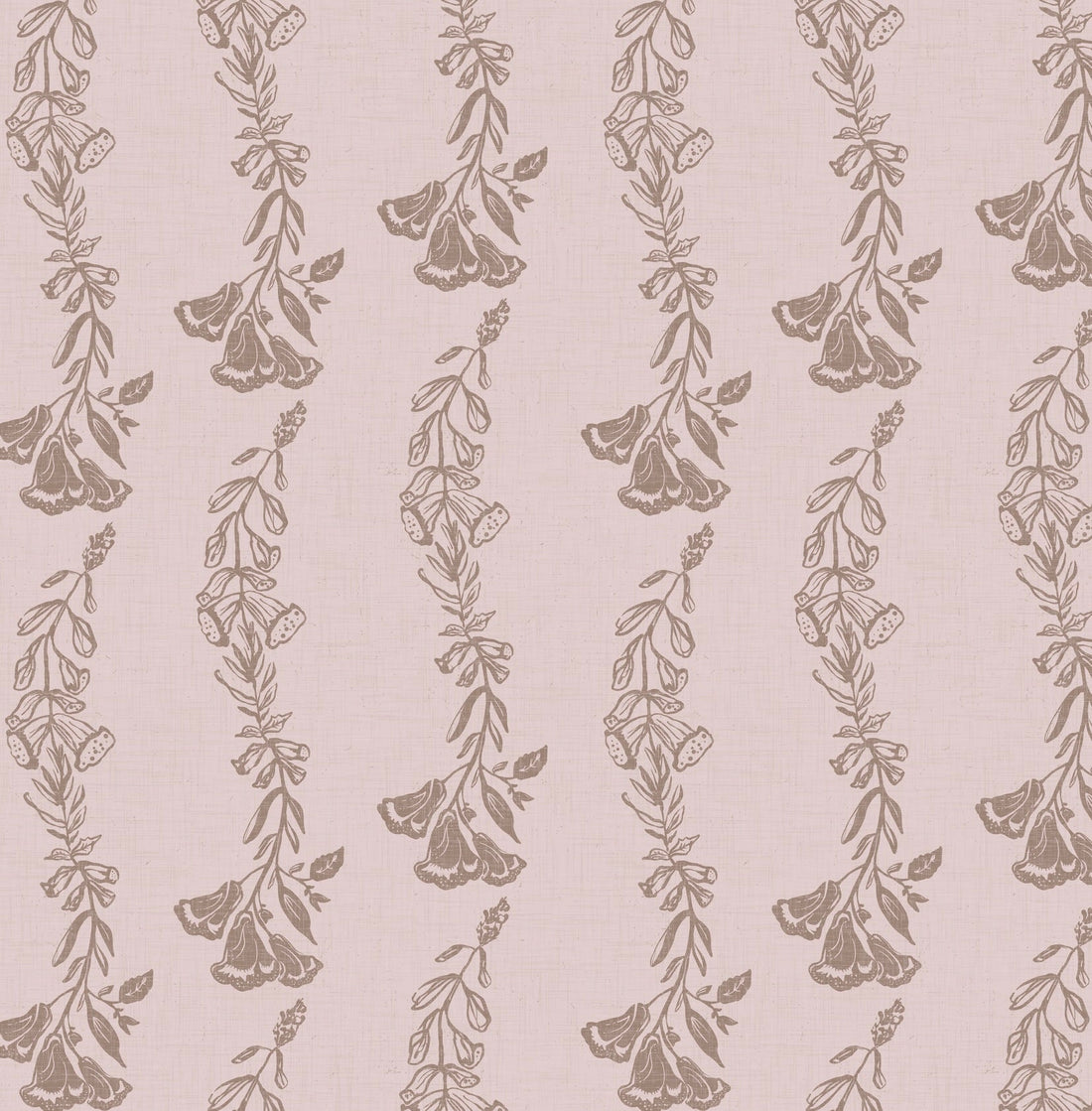 Ferguson Floral Removable Wallpaper in Charcoal, Gold & Blush