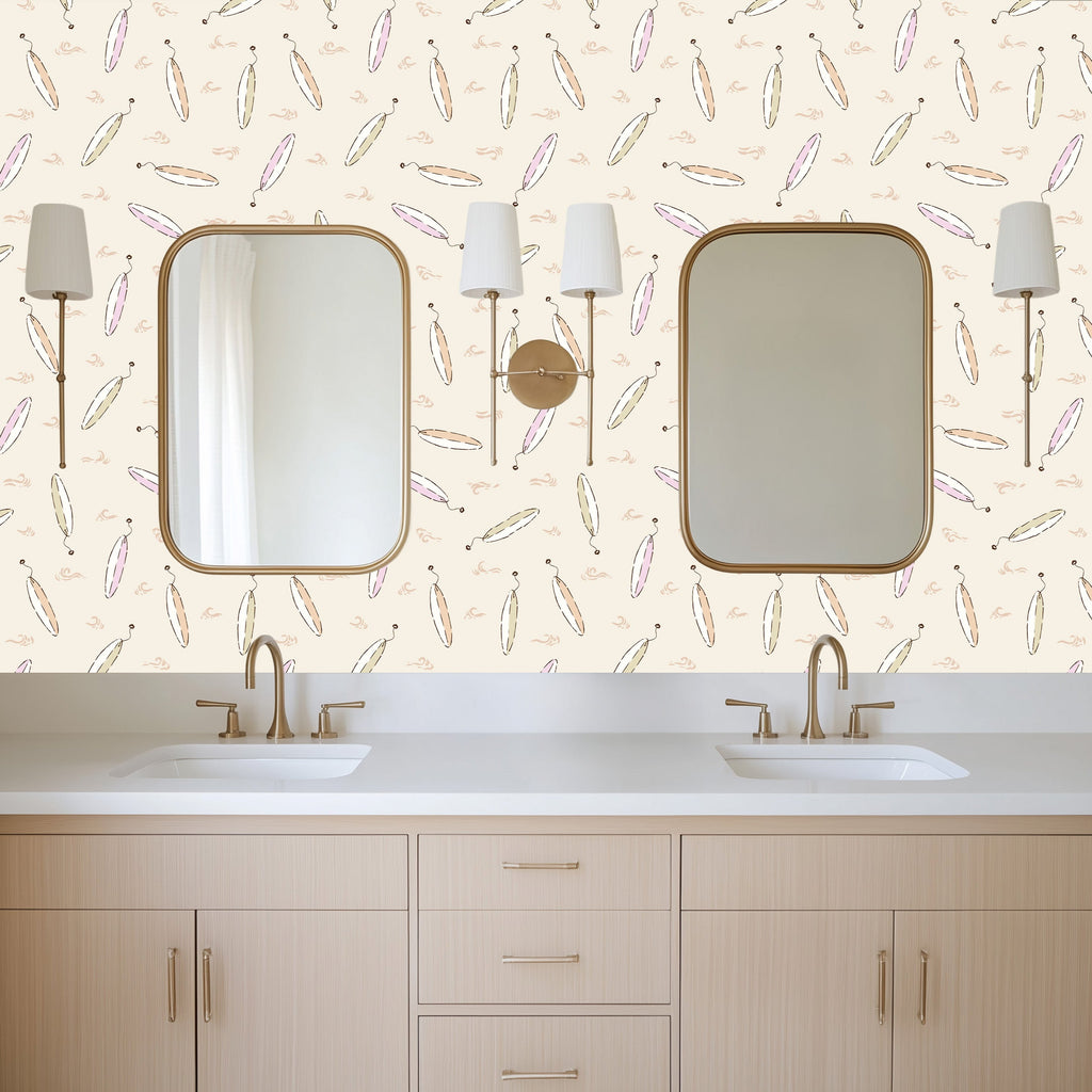 Brody Wallpaper: Mint Green, Tan & Cream Coastal Nautical
