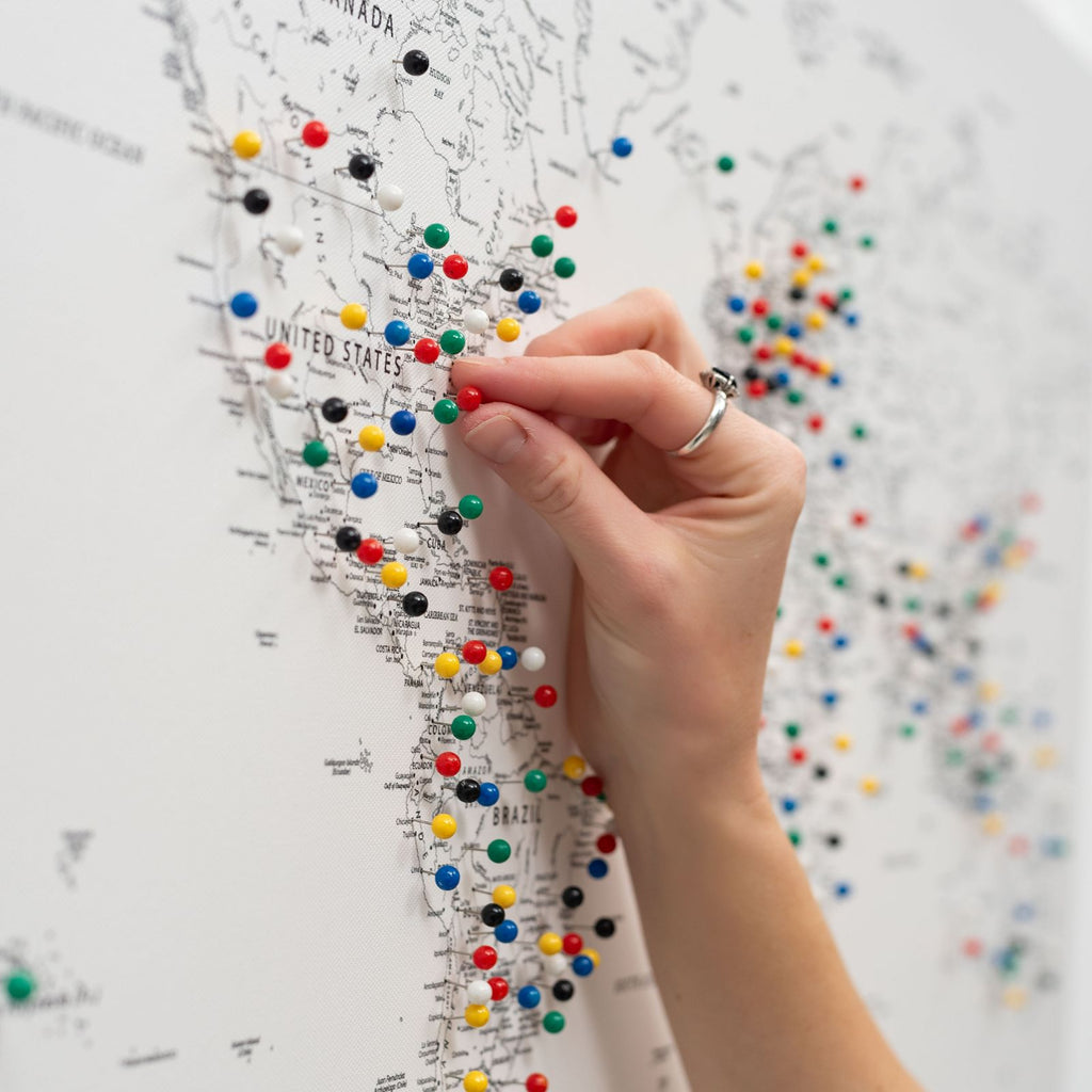 Colorful Multi-Color Travel Map Push Pins for Adventure Tracking