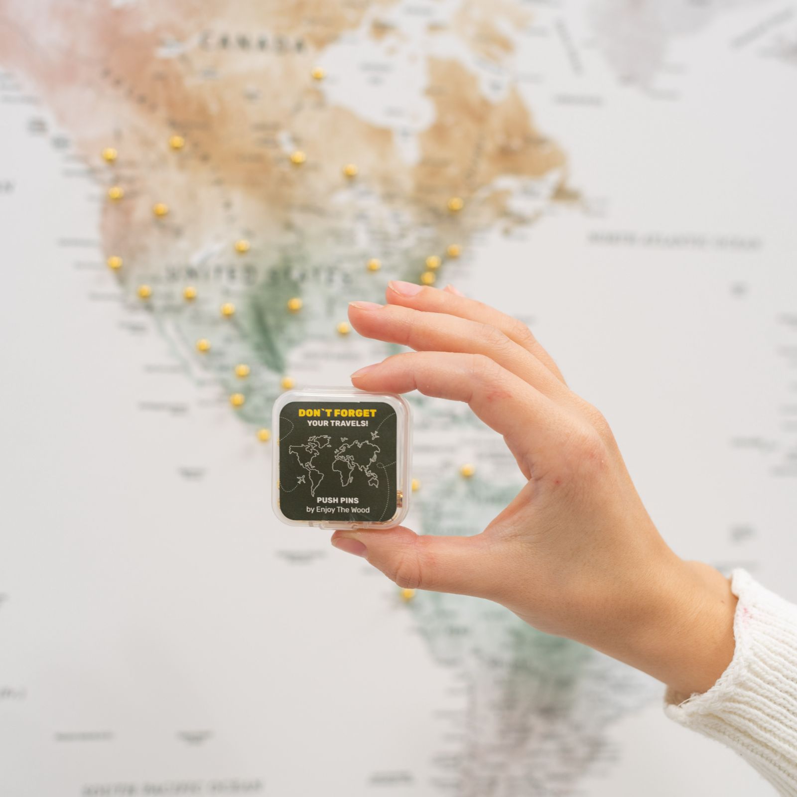 Red Canvas Push Pins for Travel Maps and Wall Decor