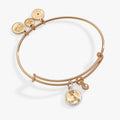Two-tone gold and silver Pisces zodiac charm bangle with crystal constellation detail