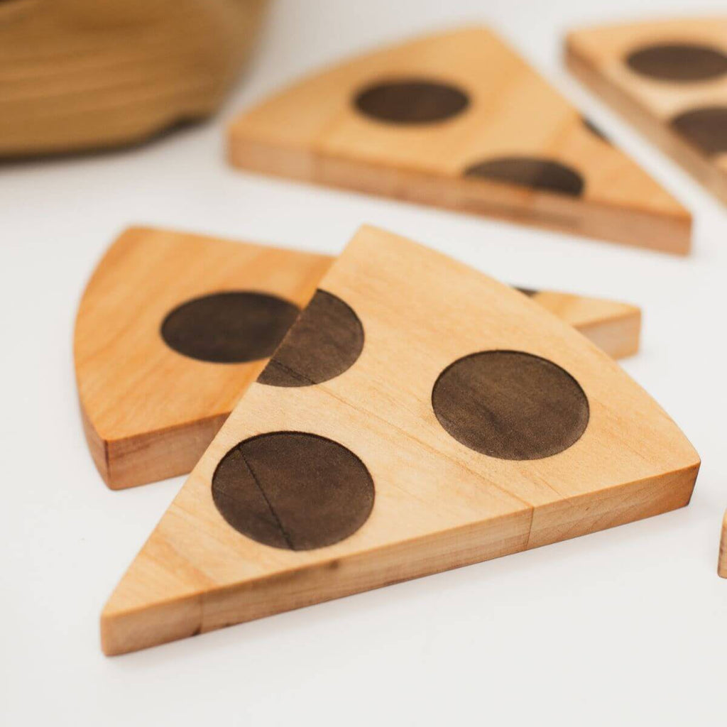 Educational Wooden Pizza Toy for Toddler Pretend Play Kitchen