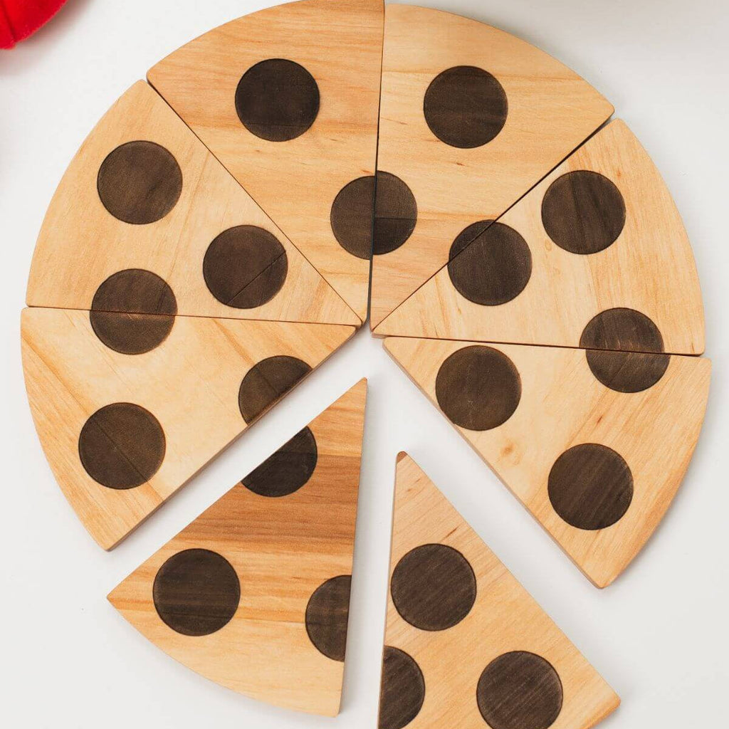 Educational Wooden Pizza Toy for Toddler Pretend Play Kitchen