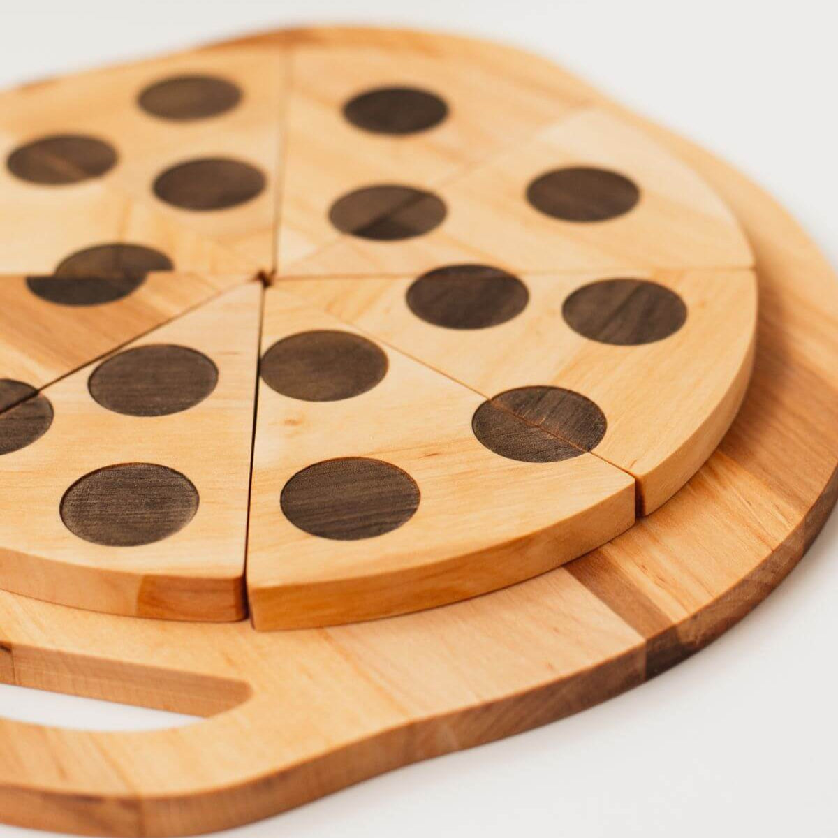Educational Wooden Pizza Toy for Toddler Pretend Play Kitchen