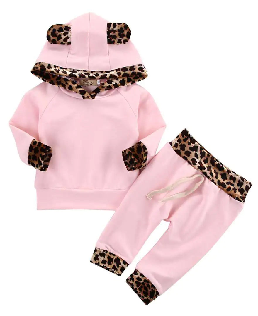 Kids' Leopard Print Two-Piece Outfit Set
