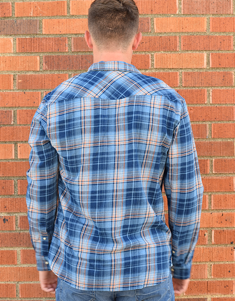 Plaid Cotton Double Pocket Button Down Long Sleeve Shirt