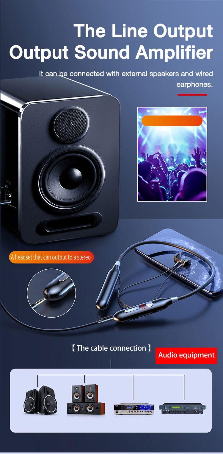 Wireless Neckband Bluetooth Headphones with 24-Hour Battery, Black