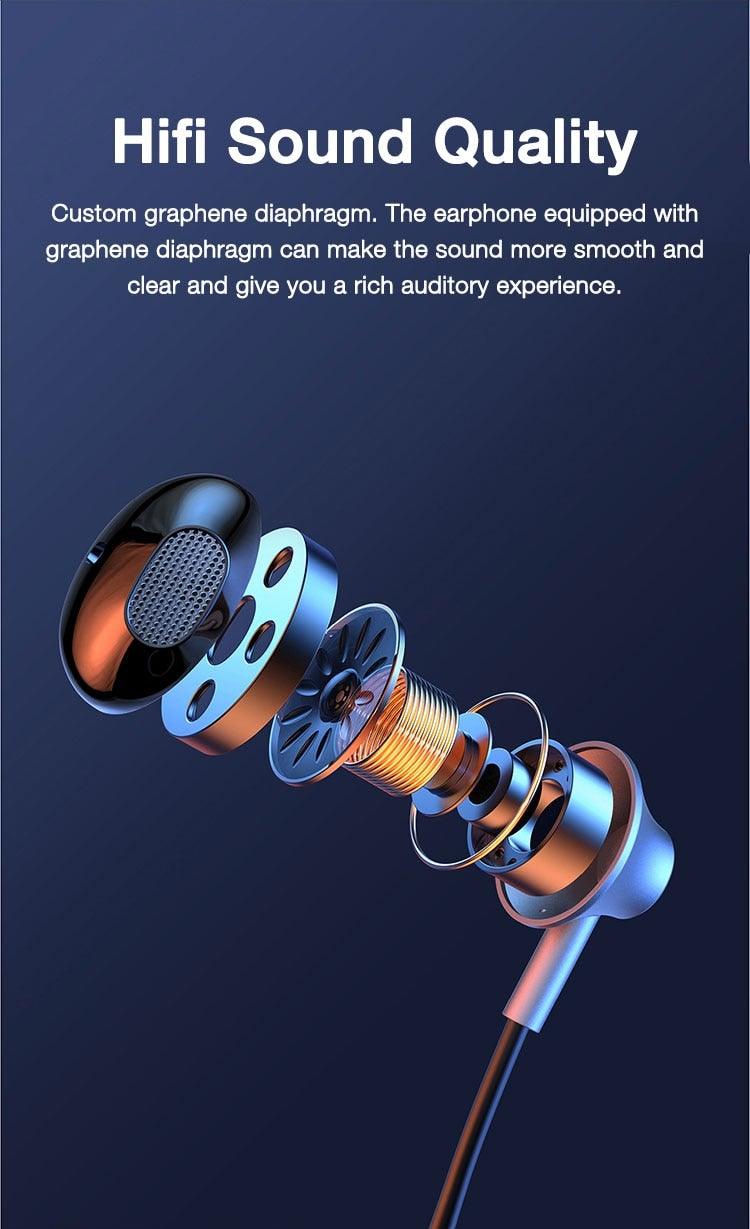 Wireless Neckband Bluetooth Headphones with 24-Hour Battery, Black