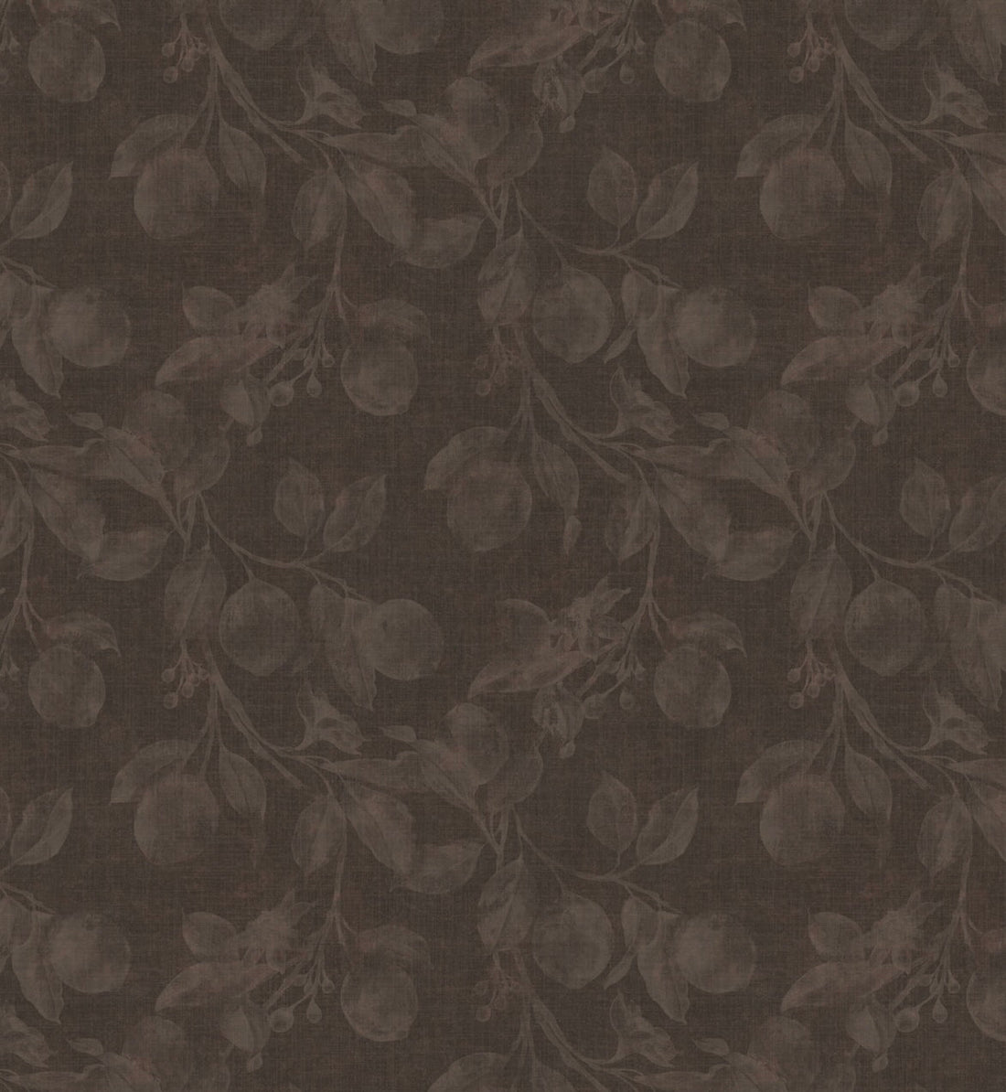 Monica's Orchard Botanical Floral Wallpaper in Dark Brown Espresso