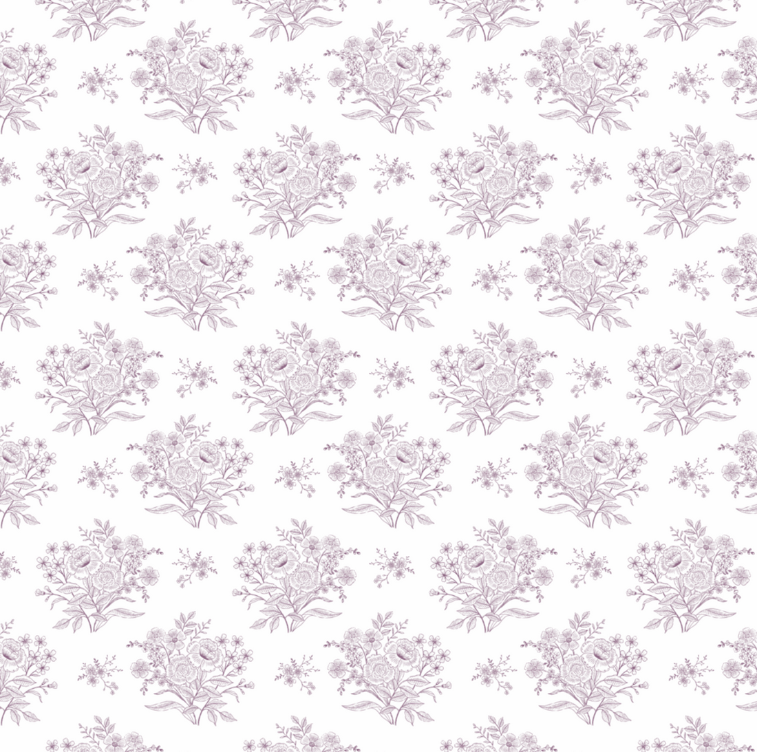 Kylia Floral Wallpaper in White Grey Taupe and Blue Classic