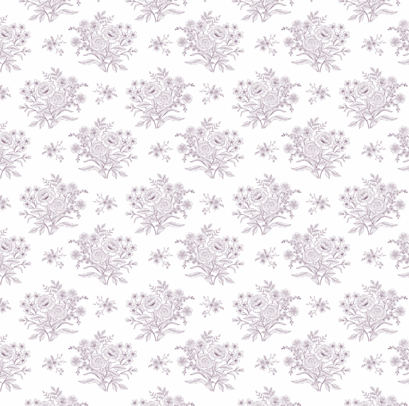 Kylia Floral Wallpaper in White Grey Taupe and Blue Classic