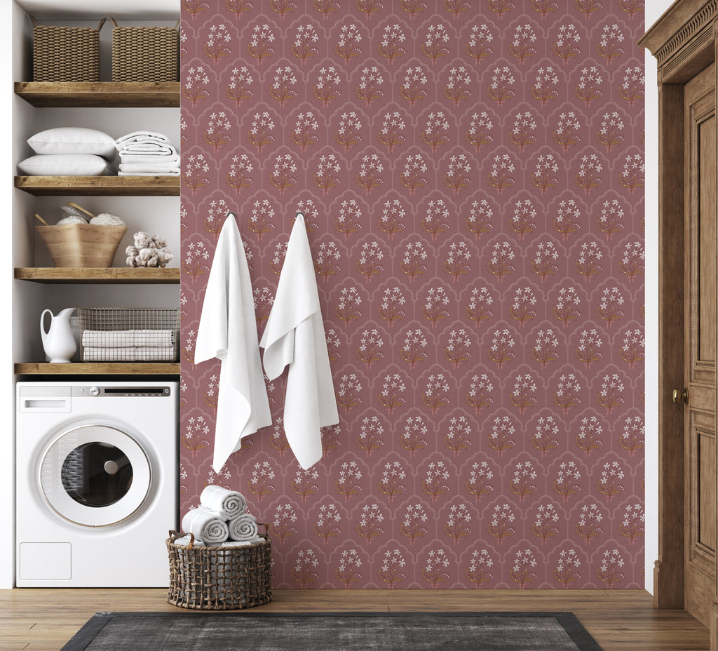 Oren Floral Wallpaper, Traditional Peel and Stick Wall Decor