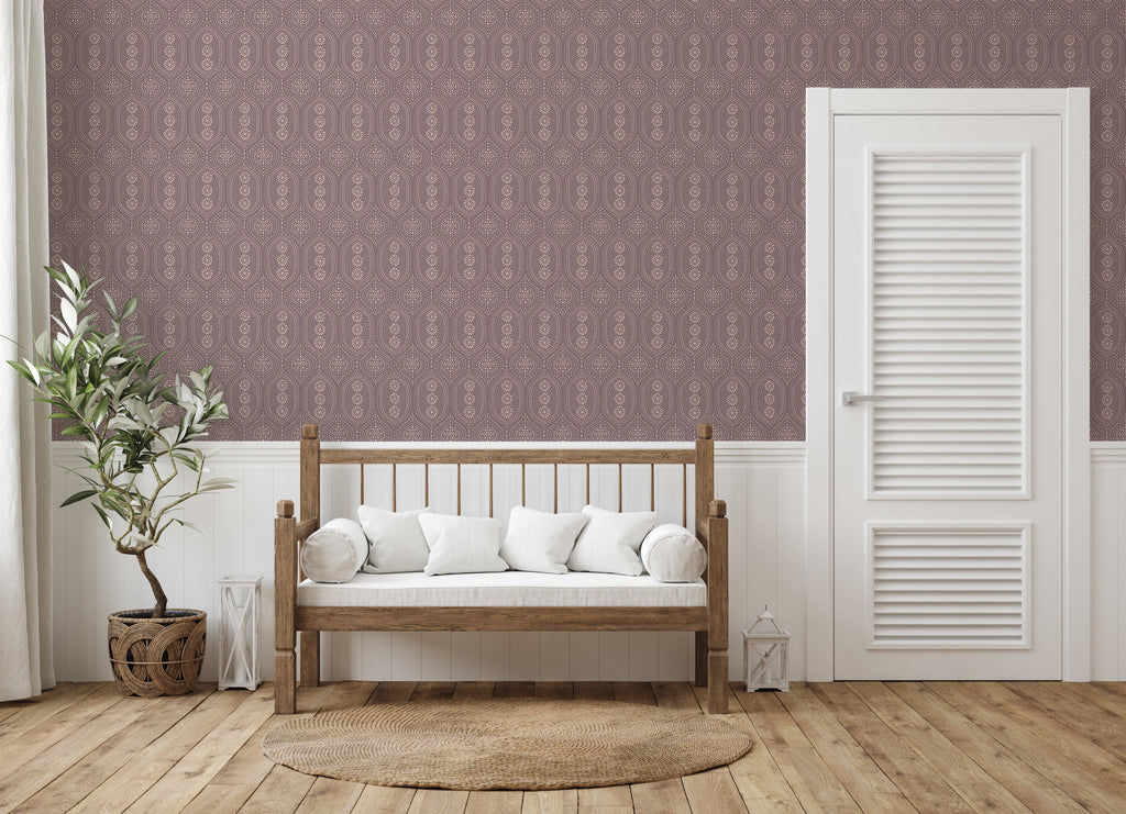 Holloway Geometric Wallpaper - Bohemian Off-White, Beige, and Taupe