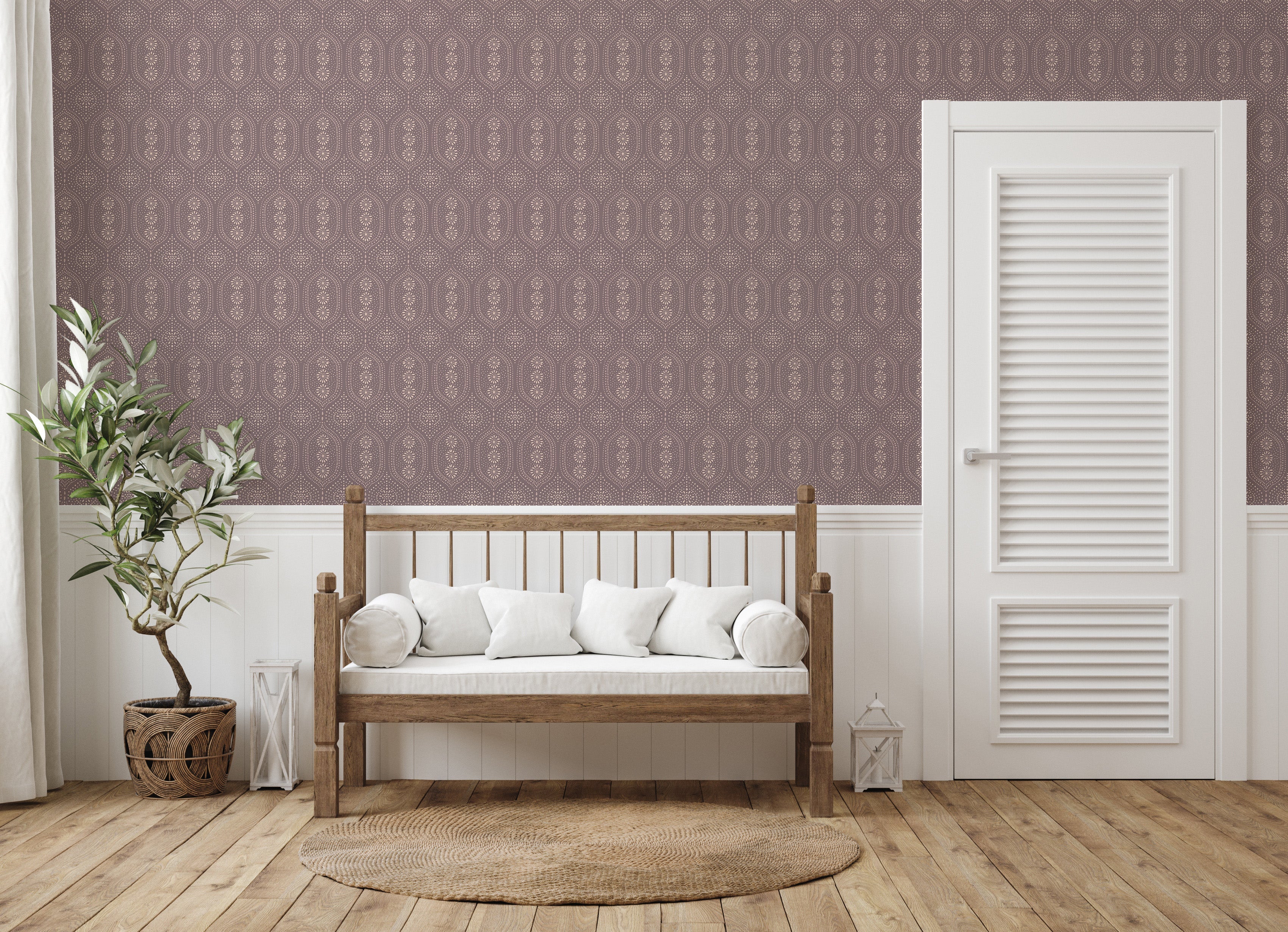 Holloway Geometric Wallpaper - Bohemian Off-White, Beige, and Taupe