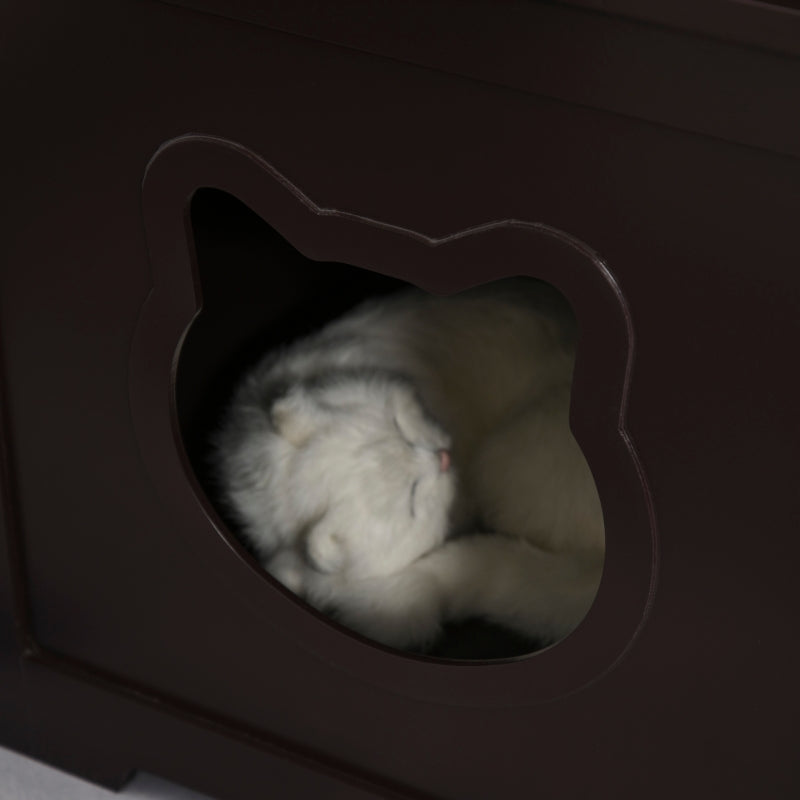 White Wooden Cat Litter Box Enclosure and Side Table - Image 19