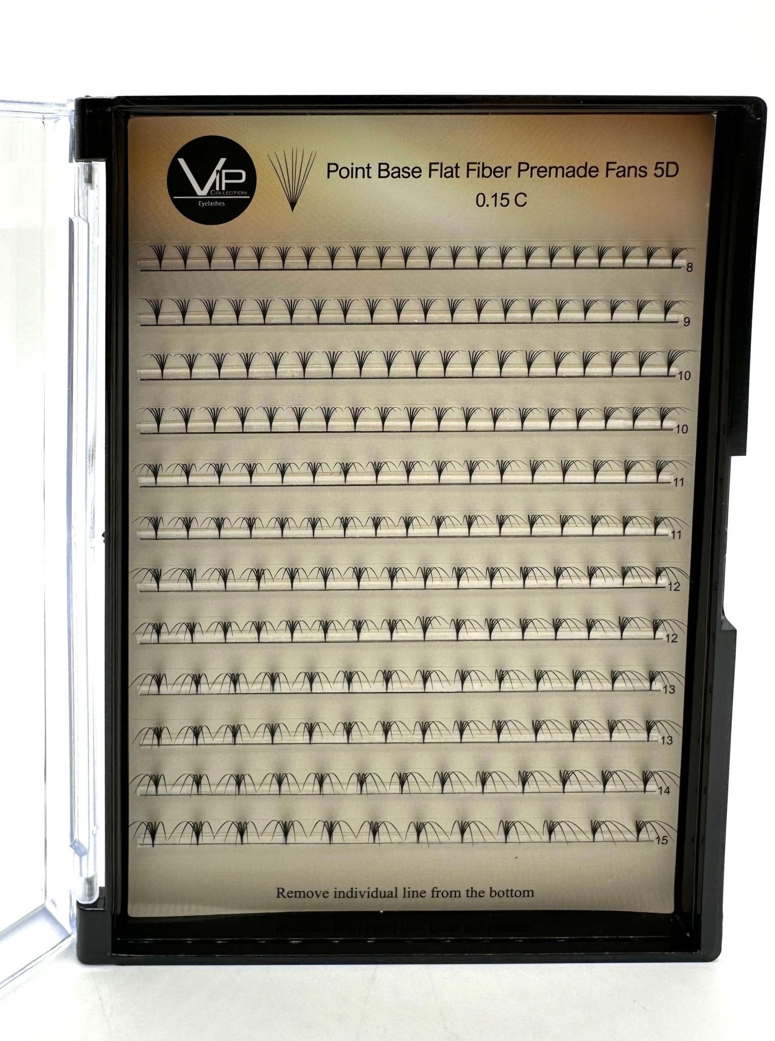 Point Base Flat Fiber Premade Fans 5D 8D Lash Extensions 12 Lines