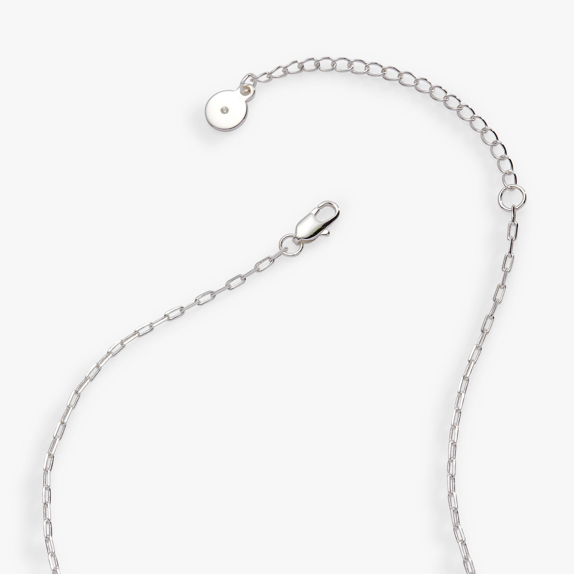 Faith and Family Rosette Pendant Necklace in Silver and Clear