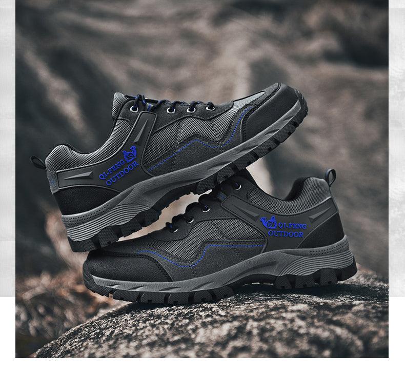 Men's Leather Hiking Shoes, Outdoor Casual Work Sneakers