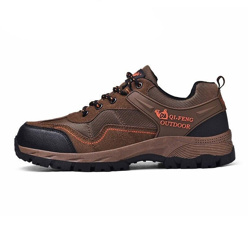 Men's Leather Hiking Shoes, Outdoor Casual Work Sneakers