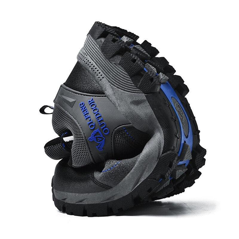 Men's Leather Hiking Shoes, Outdoor Casual Work Sneakers