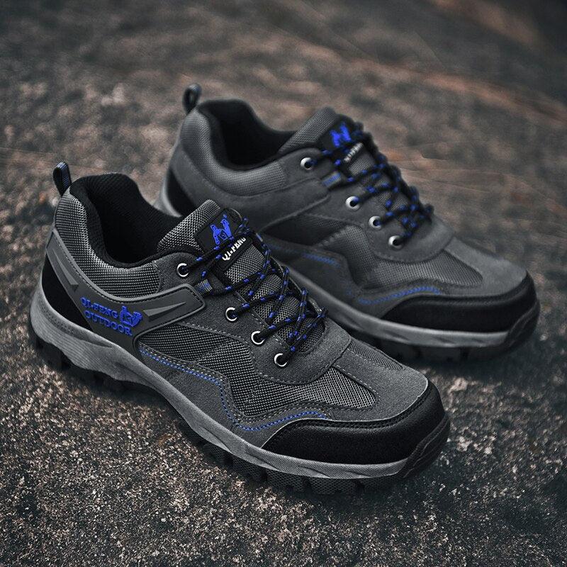 Men's Leather Hiking Shoes, Outdoor Casual Work Sneakers