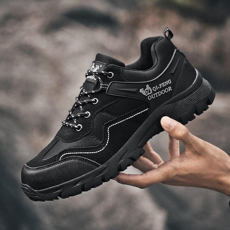 Men's Leather Hiking Shoes, Outdoor Casual Work Sneakers