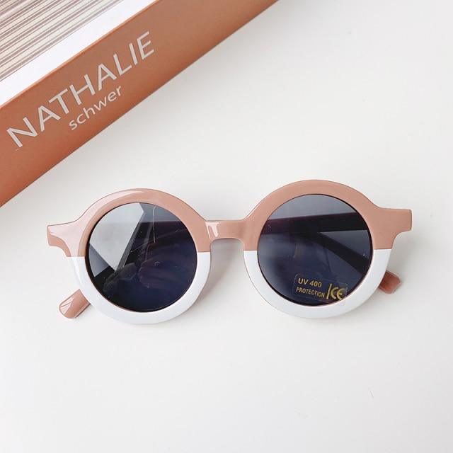 Leopard Print Cartoon Bear Kids Sunglasses with Carry Case