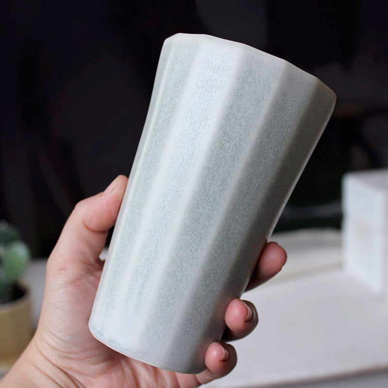 Handmade Porcelain Pint Cup Matte Modern Ceramic Drinkware - Image 6