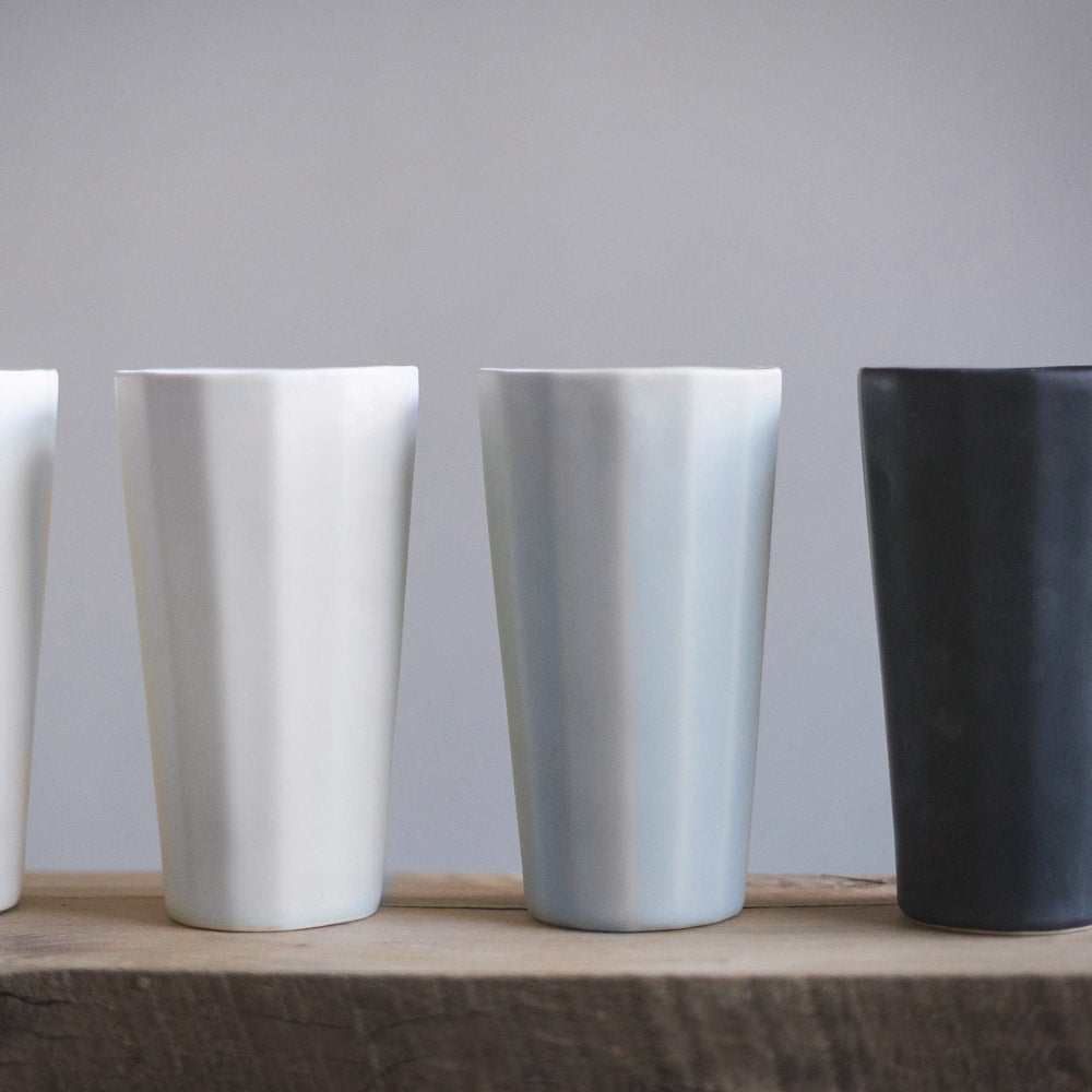 Handmade Porcelain Pint Cup Matte Modern Ceramic Drinkware - Image 8