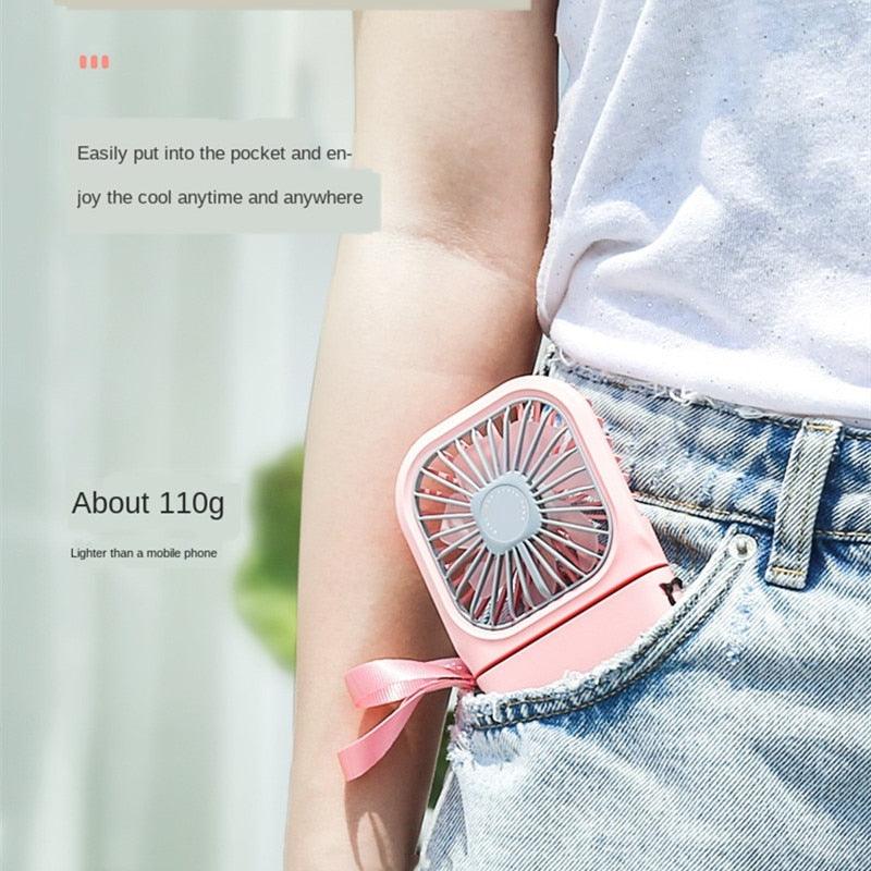 Portable Mini Hanging Neck Fan – Foldable USB Cooling Fan (3000mAh)