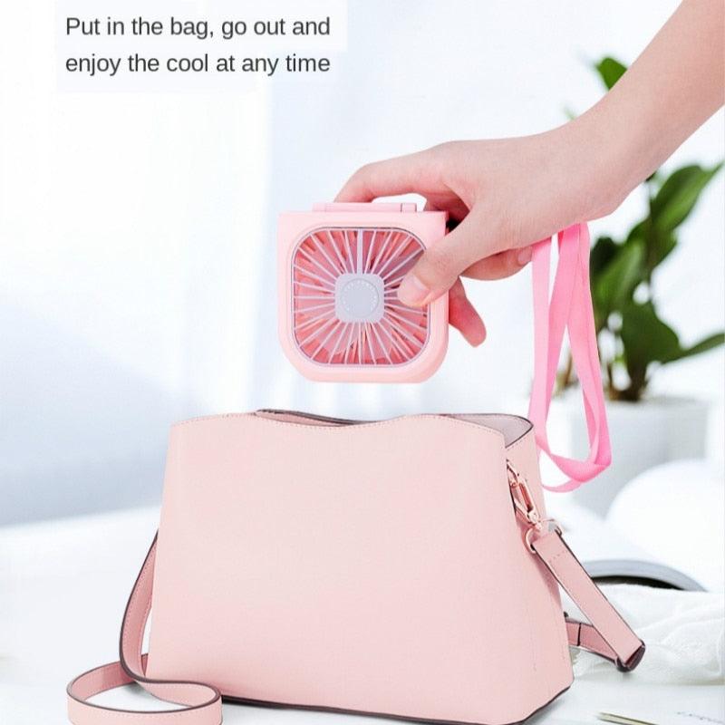 Portable Mini Hanging Neck Fan – Foldable USB Cooling Fan (3000mAh)