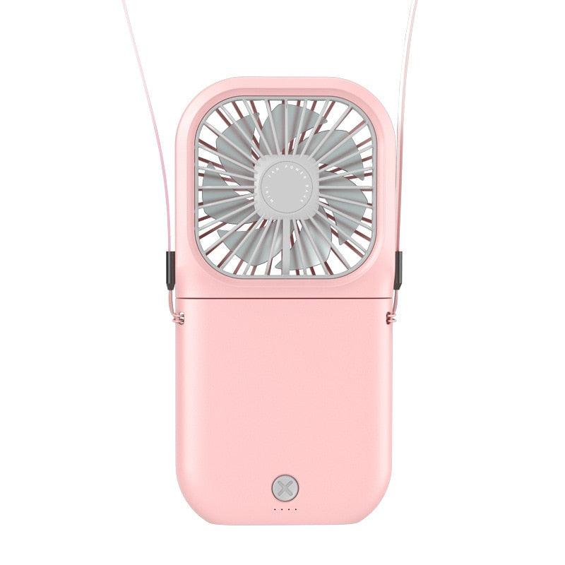 Portable Mini Hanging Neck Fan – Foldable USB Cooling Fan (3000mAh)