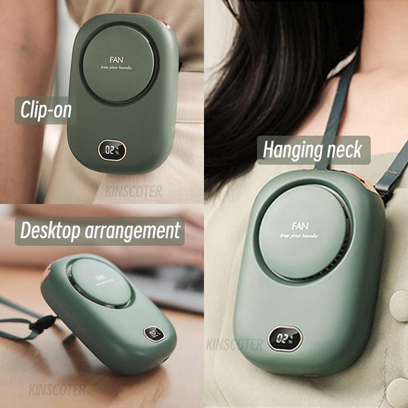 Hands-Free Bladeless Neck Fan - Portable USB Rechargeable Cooling Fan