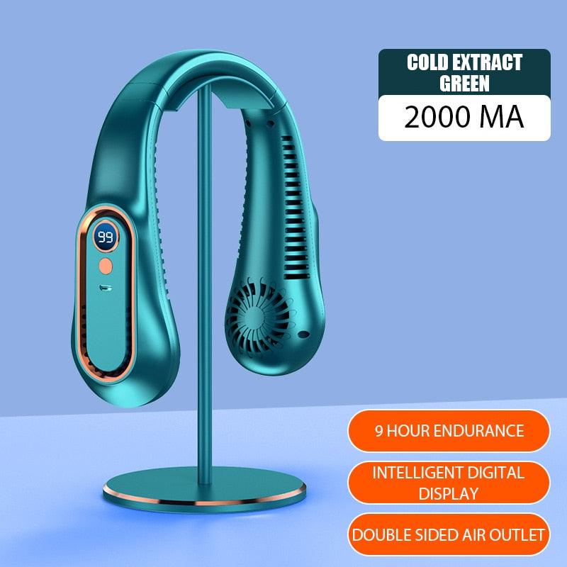 Portable Bladeless Neck Fan, 5-Speed USB Rechargeable Air Cooler