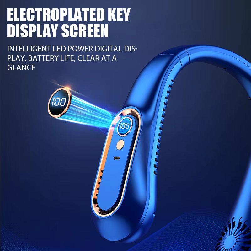 Portable Bladeless Neck Fan, 5-Speed USB Rechargeable Air Cooler