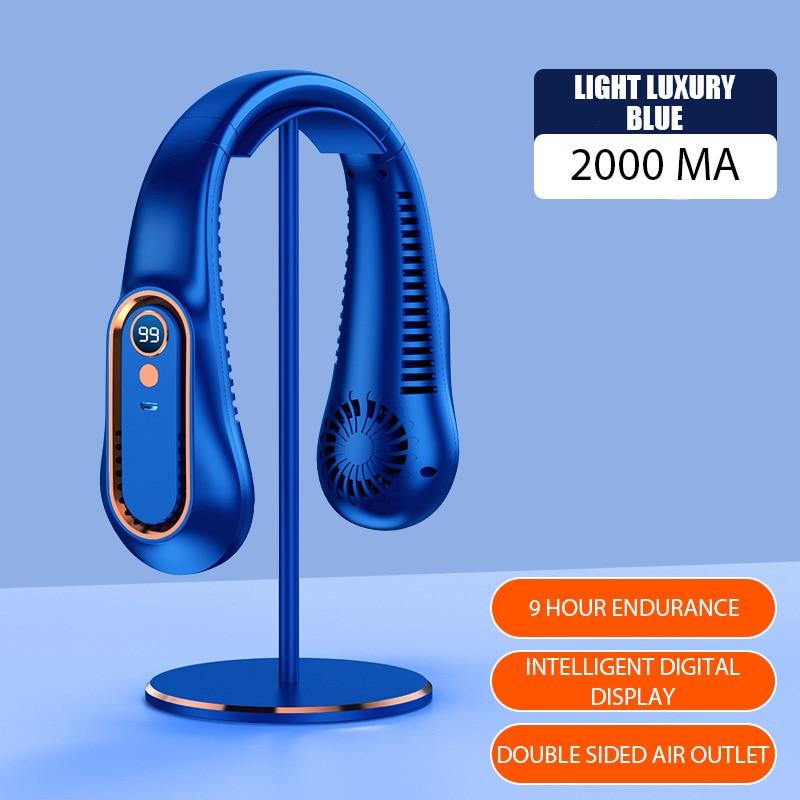 Portable Bladeless Neck Fan, 5-Speed USB Rechargeable Air Cooler