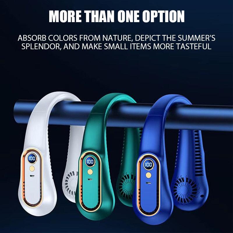 Portable Bladeless Neck Fan, 5-Speed USB Rechargeable Air Cooler