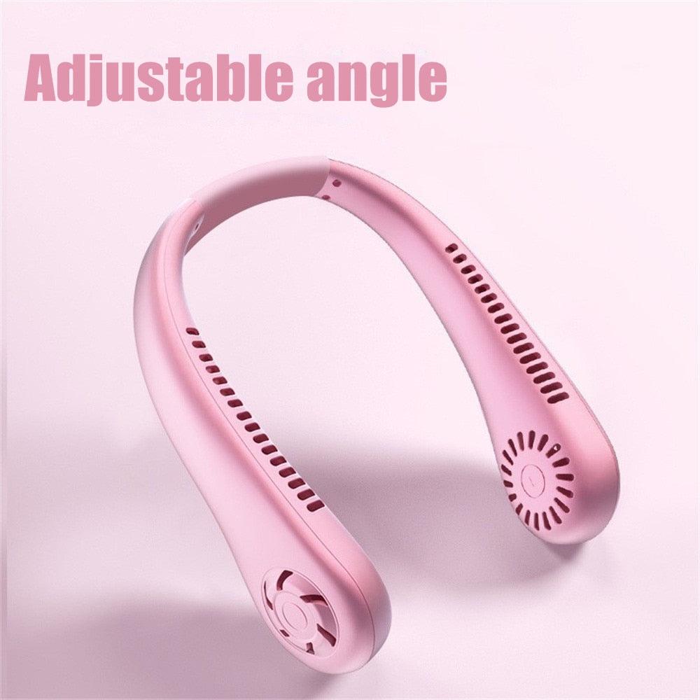 Rechargeable Bladeless Neck Fan with 3 Speeds - Minimalist Design
