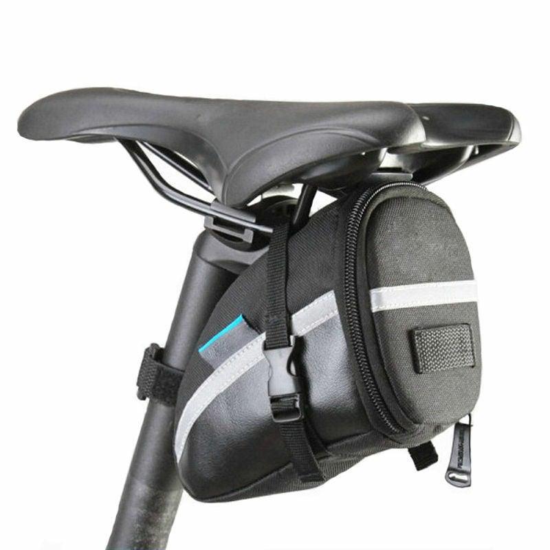 Waterproof bike seat tail bag mounted under a bicycle saddle for storage