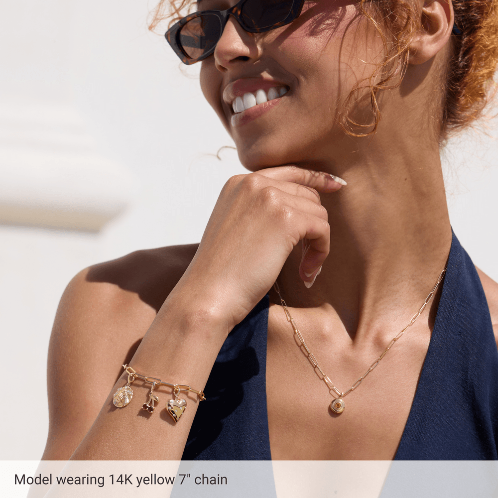 14K Gold Paperclip Necklace - Solid Gold Elongated Link Chain