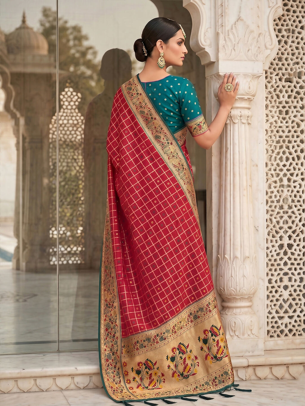 Rani Pink Banarasi Silk Blend Saree for Royal Elegance