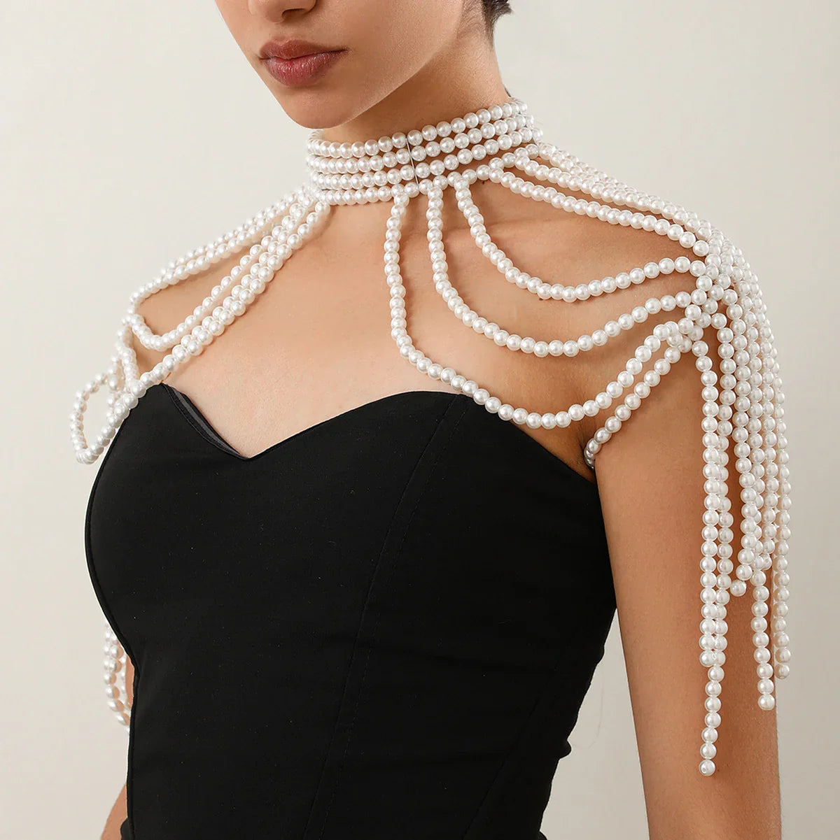 Multi-Layer Tassel Pearl Shoulder Chain