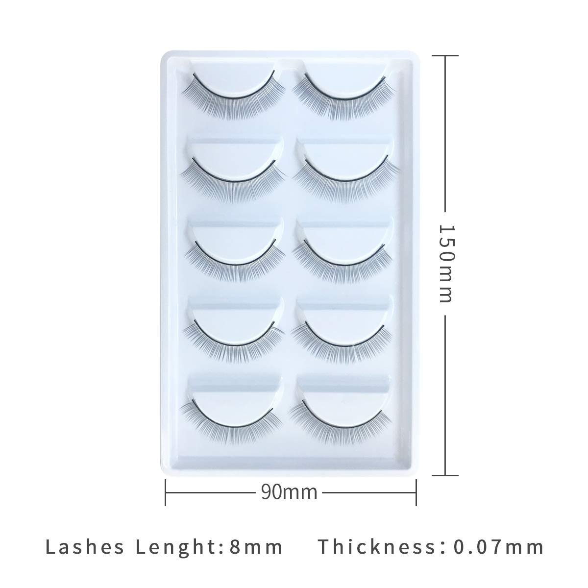 Black self-adhesive practice lash strips for eyelash extension training