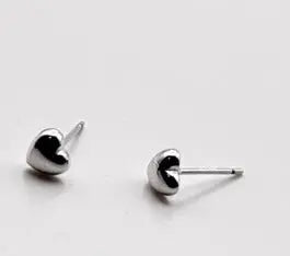 Chubby Heart Stud Earrings - Premium S925 Sterling Silver Hypoallergenic Love Earrings